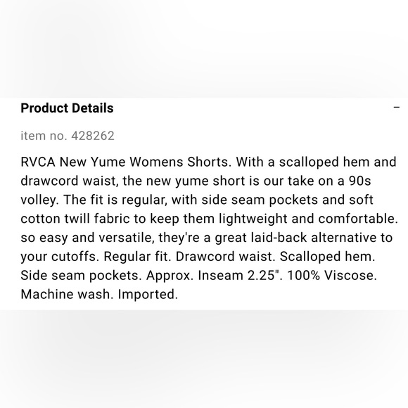 NWT RVCA New Yume Shorts - Picture 7 of 7